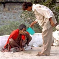 Helping the poor, Bihar, India